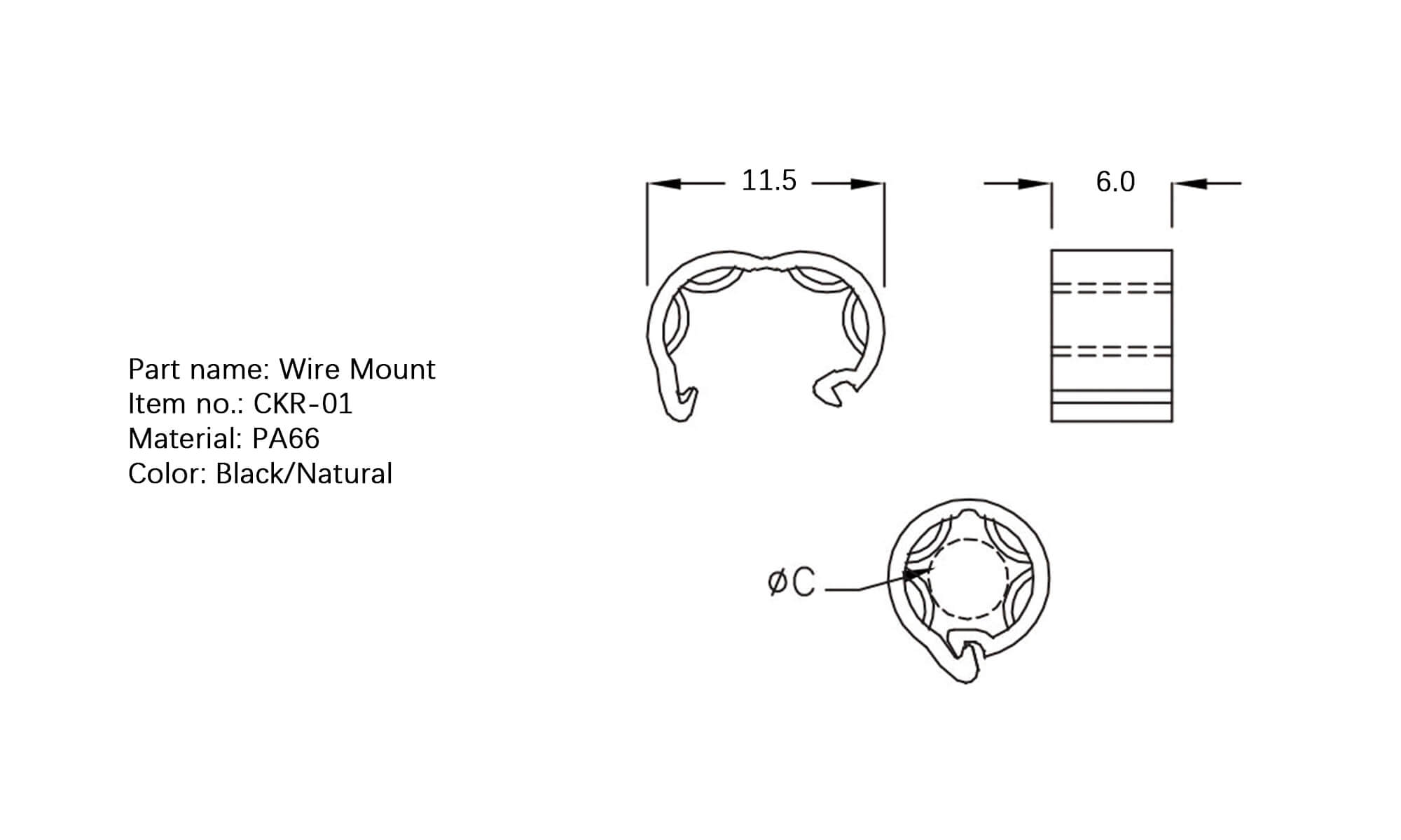 Plastic Wire Mount CKR-01